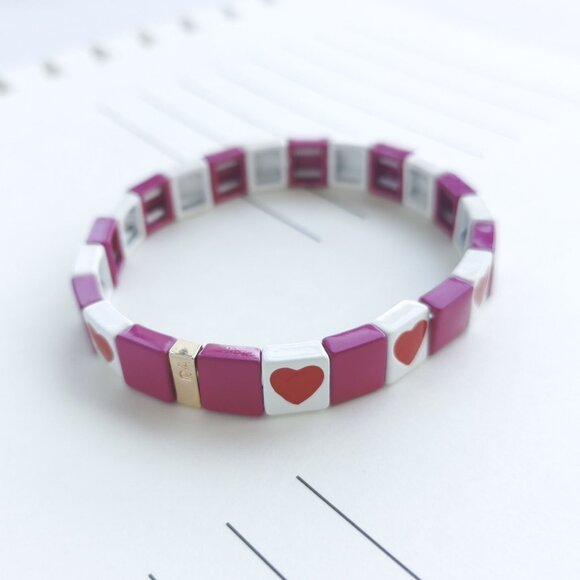 Roxanne Assoulin All Heart Enameled Stretch Bracelet - Picture 4 of 4